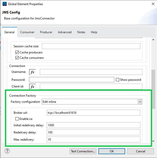 Factory configuration field