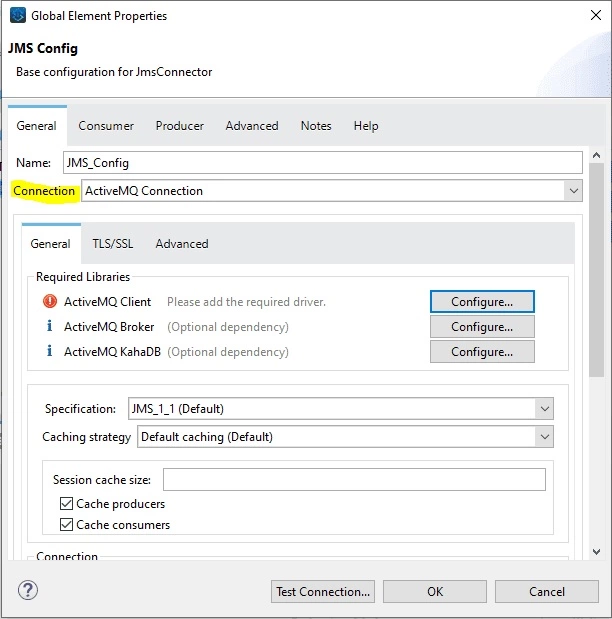 Configure a global element for the Connector