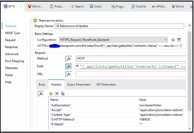 HTTP Requester configuration Update Meta Data