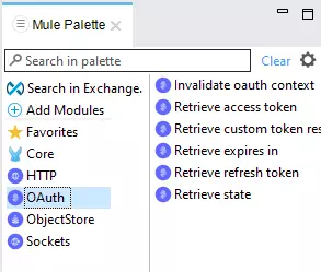 Search tab in Mule Palette