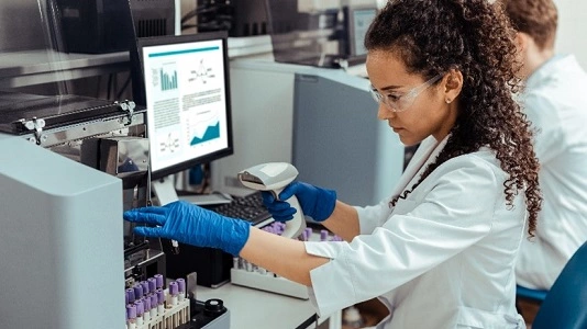 woman working in lab