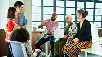 group of colleagues chatting