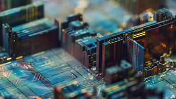 zoomed in view of technology chip