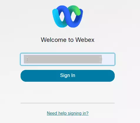 WebEx sigh in page 