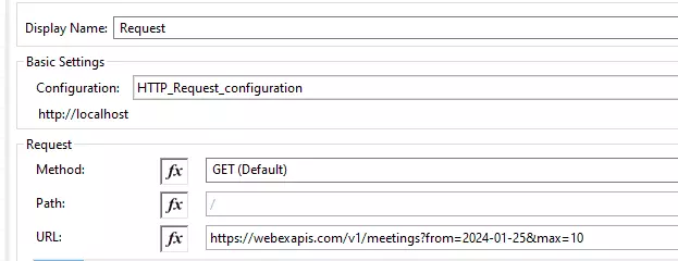 List a meeting for set a method as Get 