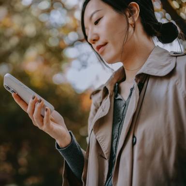 Woman using smartphone