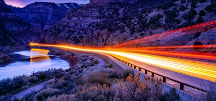 Glenwood Canyon Interstate 70 Colorado at Night