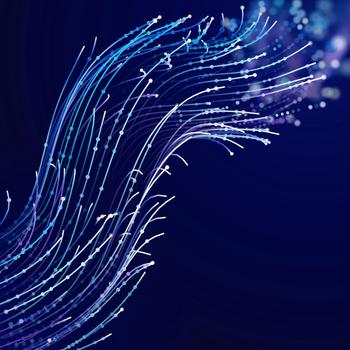 Futuristic data stream vector background. Data transfer technology. Cyberpunk technology