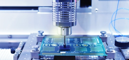 machine making a digital chip