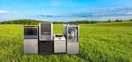 Mainframe Computer in a green field