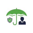 man and umbrella icon