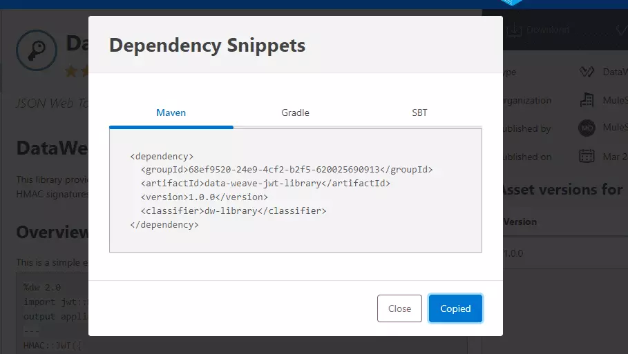 dependency snippet