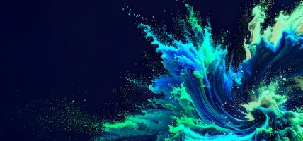 colorful explosion of blues and greens