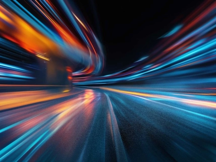 Lights moving around a curve