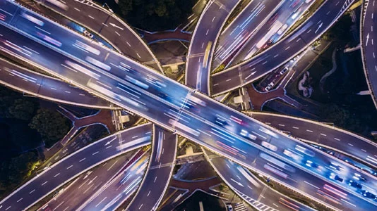 Aerial view of Shanghai Highway at Night