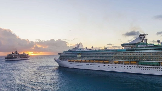 cruise ships at sea