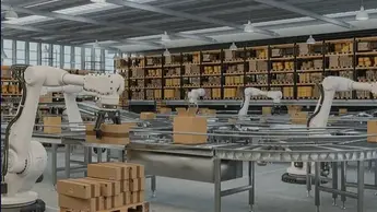 Robots working in manufacturing facility