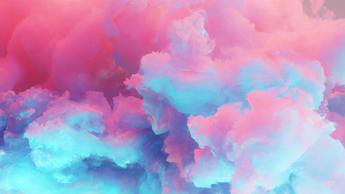 Pink and blue clouds